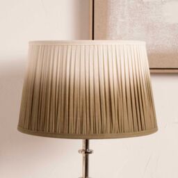 Ruma Taupe Ombre Pleated Tapered Lamp Shade for Table Lamps in Beige - Size: 8 inches
