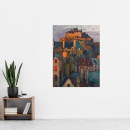 "Artery8 Edinburgh Castle Sunset Cityscape Iconic Scotland Wall Art Print - Size: W24"" x H32""" - thumbnail 4