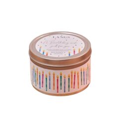Langs Soy Candle Tin Birthday Wish Poppy & Ginger in White - thumbnail 1