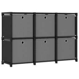 Berkfield Home 6-Cube Display Shelf with Boxes Black 103x30x72.5 cm Fabric