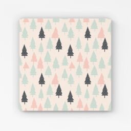 "Warren Reed - Designer Christmas Tree Silhouette Pattern Canvas in Green - Size: W30"" x H30""" - thumbnail 1