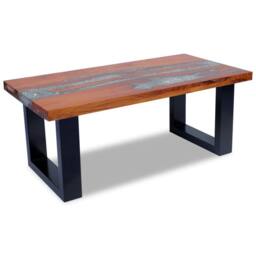 Berkfield Home Coffee Table Teak Resin 100x50 cm - thumbnail 3