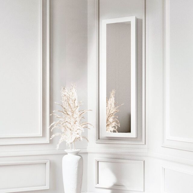 CARME HOME Amelia White Mirrored Jewellery Cabinet - image 1