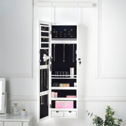 CARME HOME Amelia White Mirrored Jewellery Cabinet - thumbnail 5