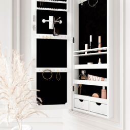 CARME HOME Amelia White Mirrored Jewellery Cabinet - thumbnail 3