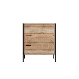 Wyld Haus Lucan Oak Effect Distressed 3 Drawer Storage Chest in Natural - thumbnail 2