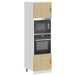 Berkfield Home Oven Cabinets 2 pcs Lucca Sonoma Oak Engineered Wood in Brown - thumbnail 1