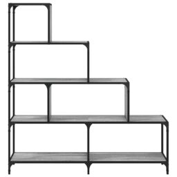 Berkfield Home Bookcase 4-Stair Grey Sonoma 139x33.5x149 cm Engineered Wood - thumbnail 5