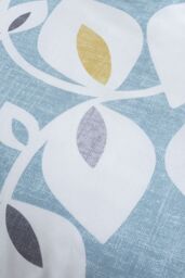 Catherine Lansfield 'Inga Leaf' Lined Eyelet Curtains in Teal - Size: 168 cm width x 183 cm drop - thumbnail 3