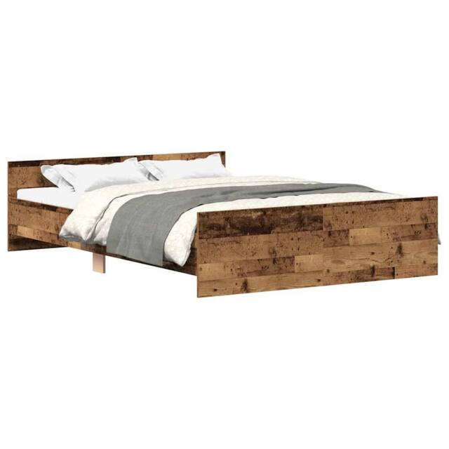 Berkfield Home Bed Frame without Mattress Old Wood 150x200cm Engineered Wood in Brown - Size: 150x200 cm - image 1
