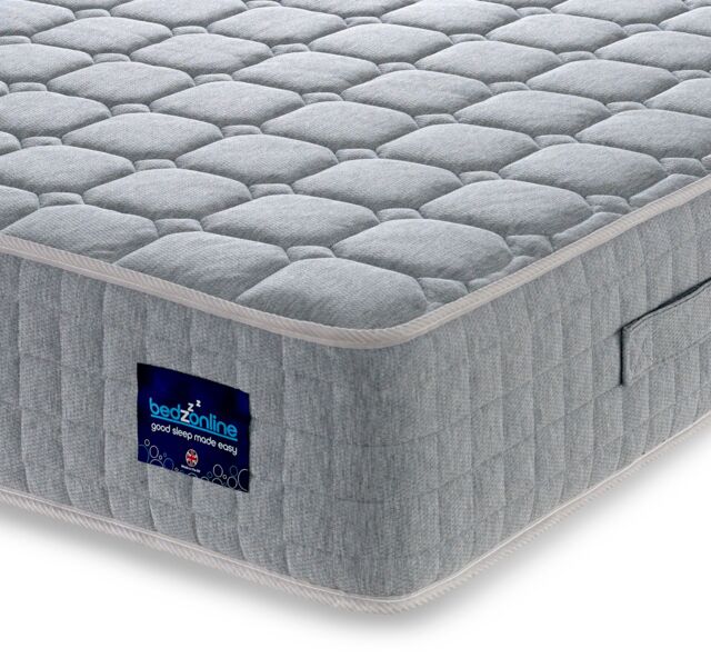 Bedzonline 4FT6 Double Pocket Sprung Memory Foam Mattress - Medium Firm & Cooling Support in Dark Grey - image 1