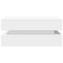 Berkfield Home Modern Coffee Table with LED Lights White 90x50x40 cm - Size: 90 x 50 x 40 cm - thumbnail 7