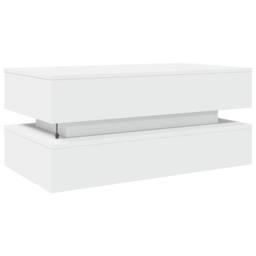 Berkfield Home Modern Coffee Table with LED Lights White 90x50x40 cm - Size: 90 x 50 x 40 cm - thumbnail 9