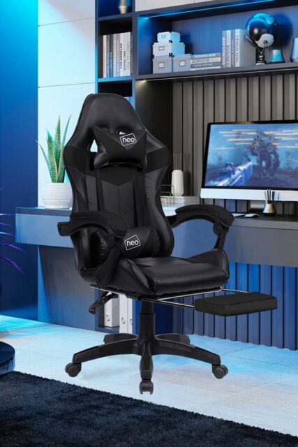 Neo GTB Gaming Chair with Massage & Footrest in Black - image 1