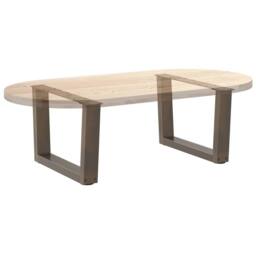 Berkfield Home Modern Dining Table Legs V-Shape 2 pcs Natural Steel 50x(30-31.3) in Brown - thumbnail 8