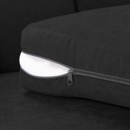Furnishings For Less UK Milan 4 Seater L Shaped Corner Sofa Scatter Back Chesterfield Arms Black Left Hand Facing - thumbnail 3