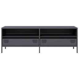 Berkfield Home TV Cabinet Anthracite 135x39x43.5 cm Cold-rolled Steel in Dark Grey - thumbnail 4