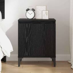 Berkfield Home Black Oak Nightstand Black oak Engineered wood 40 x 30 x 50 cm - thumbnail 4