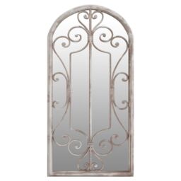 Berkfield Home Garden Mirror Sand 70x30 cm Iron for Outdoor Use in Cream - thumbnail 2