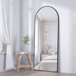 CASSILANDO Arched Full Length Mirror with HD Shatterproof Glass Panel in Black - Size: 198 cm x 96 cm x 1.4 cm - thumbnail 2