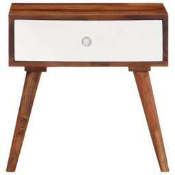 Berkfield Home Side Table 45x30x45 cm Solid Wood Acacia in Brown - Size: 45 x 30 x 45 cm - thumbnail 3