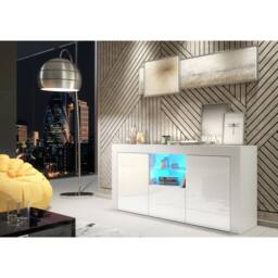 Mex Furniture LTD Sideboard Aurora 145cm - White with Gloss Doors & LED Lights - thumbnail 2