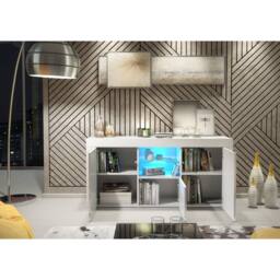 Mex Furniture LTD Sideboard Aurora 145cm - White with Gloss Doors & LED Lights - thumbnail 6