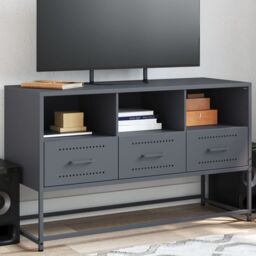 Berkfield Home TV Cabinet Anthracite 100.5x39x60.5 cm Steel in Black - thumbnail 1