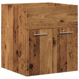 Berkfield Home 2 Piece Bathroom Furniture Set Old Wood Engineered Wood in Brown - thumbnail 5