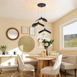 Garwarm Industrial 3 - Light Rattan Farmhouse Cluster Pendant Light in Black - thumbnail 2