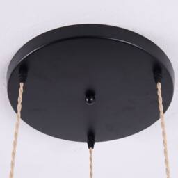 Garwarm Industrial 3 - Light Rattan Farmhouse Cluster Pendant Light in Black - thumbnail 6
