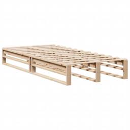 Berkfield Home Modern Bed Frame without Mattress 90x190 cm Single Solid Wood Pine in Light Tan - thumbnail 5
