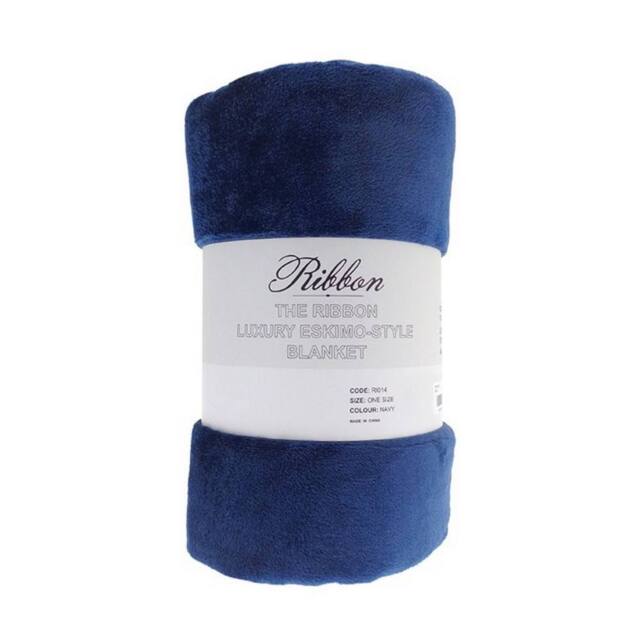 Ribbon Eskimo Style Polyester Dog Blanket in Navy - image 1