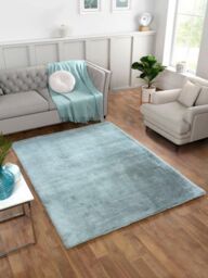 The Linen Consultancy TLC 5 Star Hotel Concept Tipped Luxury Faux Fur Green Rug - Size: 150 cm x 200 cm