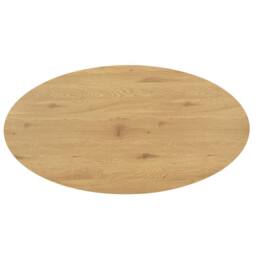 Mona Vale Furniture Oval Dining Table with Wood Top & Black X-Leg Metal Base in Light Oak - thumbnail 7