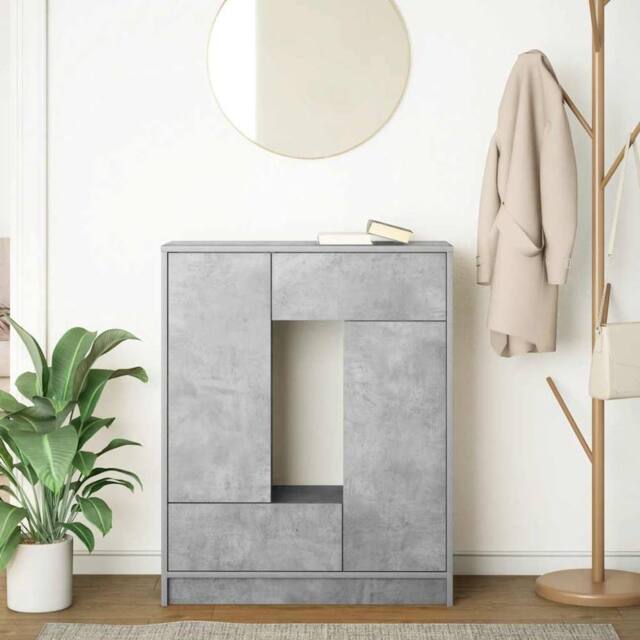 Berkfield Home Sideboard with Drawers & Doors Concrete Grey 73x31x90 cm - Size: 73 x 31 x 90 cm - image 1