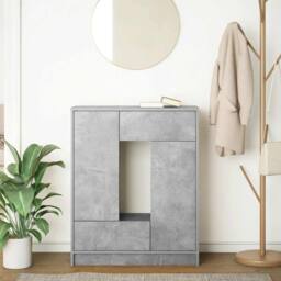 Berkfield Home Sideboard with Drawers & Doors Concrete Grey 73x31x90 cm - Size: 73 x 31 x 90 cm - thumbnail 1