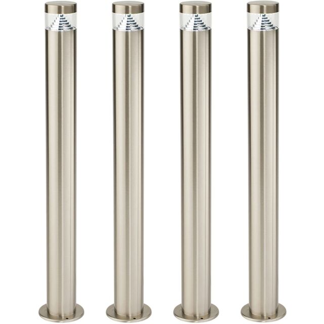 Loops 4 PACK Stepped Outdoor Bollard Light - 3.3W LED - 800mm Height - Stainless Steel in Metallics - image 1