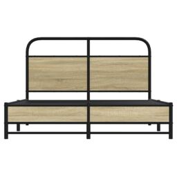 Berkfield Home Bed Frame without Mattress 120x190 cm Small Double Sonoma Oak Engineered Wood in Brown - thumbnail 5