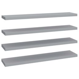 Berkfield Home Floating Wall Shelves 4 pcs Grey 120x23.5x3.8 cm MDF - thumbnail 2