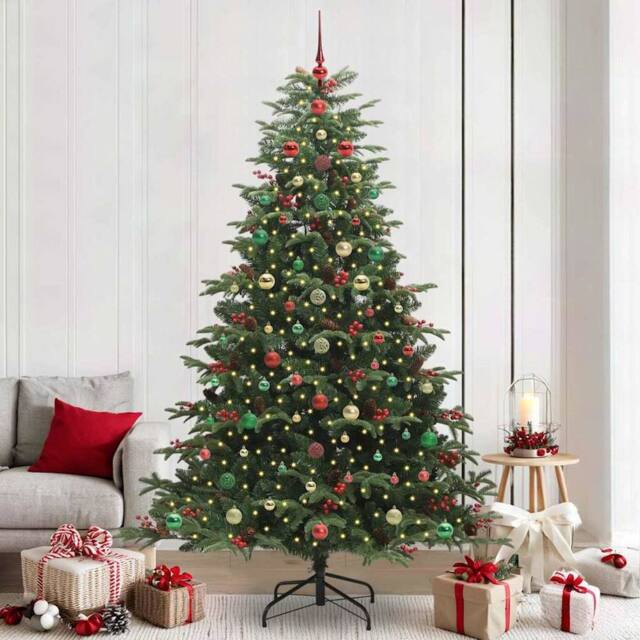 Berkfield Home Artificial Christmas Tree with 300 LEDs with Stand Green 240 cm - image 1