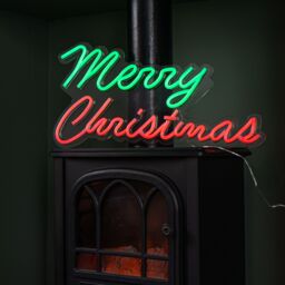 Samuel Alexander 50cm Light up Merry Christmas Neon Flex Sign in Green & Red - thumbnail 3
