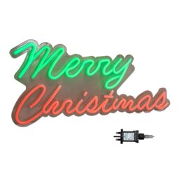 Samuel Alexander 50cm Light up Merry Christmas Neon Flex Sign in Green & Red