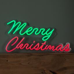 Samuel Alexander 50cm Light up Merry Christmas Neon Flex Sign in Green & Red - thumbnail 2