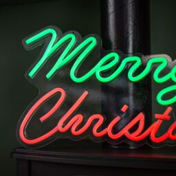 Samuel Alexander 50cm Light up Merry Christmas Neon Flex Sign in Green & Red - thumbnail 5