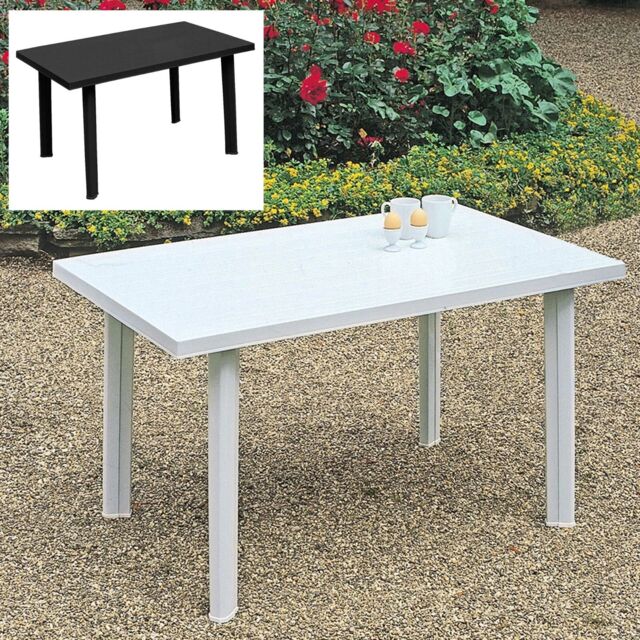 EONLION Large Summer Weather Proof Plastic Rectangle Table Garden Patio Dining Furniture in Black - image 1