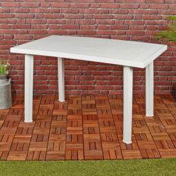 EONLION Large Summer Weather Proof Plastic Rectangle Table Garden Patio Dining Furniture in Black - thumbnail 3