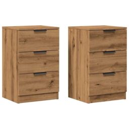 Berkfield Home Bedside Cabinets 2 pcs Artisan Oak 40x36x65 cm Engineered Wood in Brown - Size: 40 x 36 x 65 cm - thumbnail 2