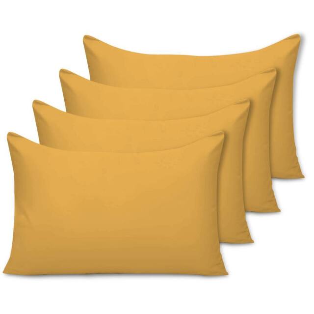 Grace Microfiber Pillow Cases Pack of 4 with Envelope Closure in Gold - Size: Standard Pillow Case - image 1