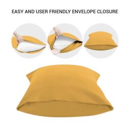 Grace Microfiber Pillow Cases Pack of 4 with Envelope Closure in Gold - Size: Standard Pillow Case - thumbnail 4